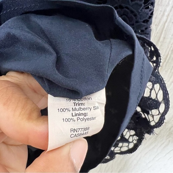 Madewell Lace Magnolia Dress in Navy Blue size 0 - Picture 8 of 8